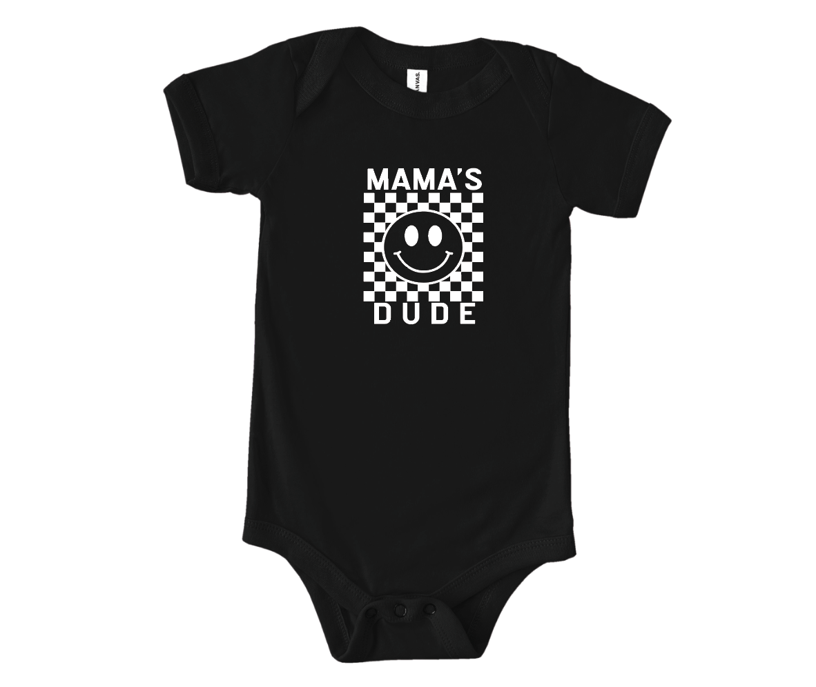Mama's Dude Checkered Onesie