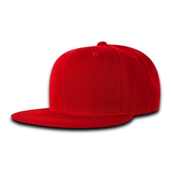 Decky 7011 - Kids, Youth Flat Bill Hat, Snapback - 7011: Red