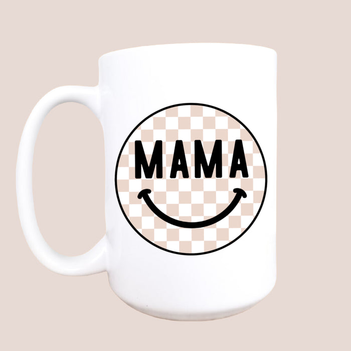 Mug + Mini Checkered Mama Happy Face