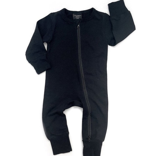 2 Way Zip Romper - Black