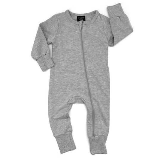 2 Way Zip Romper - Grey