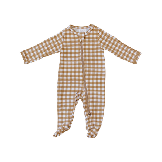 Mustard Gingham Zipper