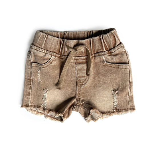 Little Bipsy Cut Off Denim Shorts - Camel Wash